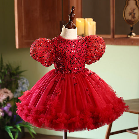 Red Evening Gown For Little Girls Perfect For Performances