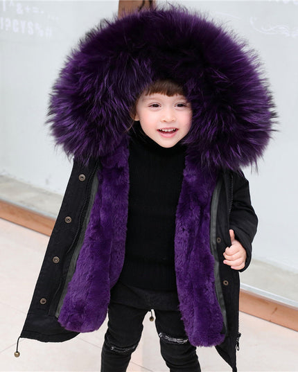 Children's Jackets Girls' Clothes Boys And Babies Big Fur Collar