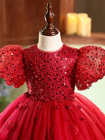 Red Evening Gown For Little Girls Perfect For Performances