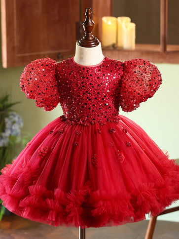 Red Evening Gown For Little Girls Perfect For Performances