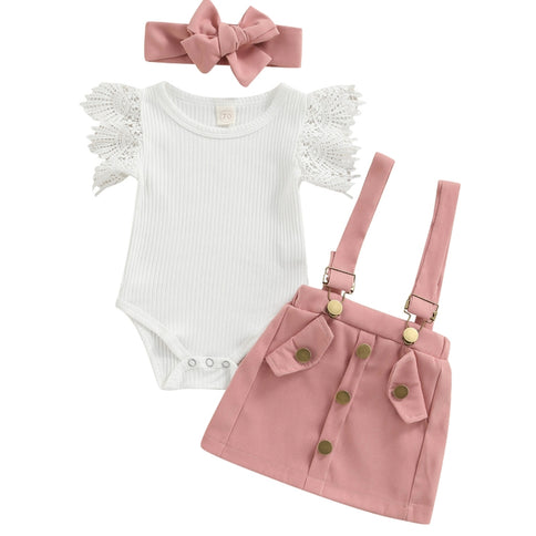Girl Outfits,Summer Clothes Sets Ruffle Ribbed Romper