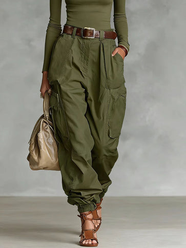 Niche Relaxed-fit Wide-leg Casual Trousers For Women