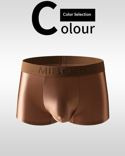 Mens Underwear Business Ice Silk Light Luxury Satin Boxers
