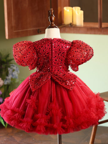 Red Evening Gown For Little Girls Perfect For Performances