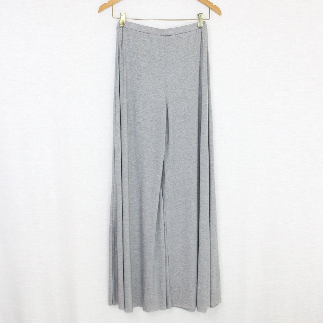 Elastic Waist Wide Leg Pants Grey