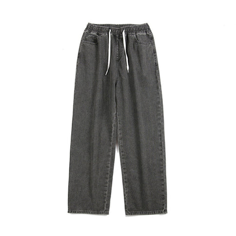Men's Elastic Waist Loose Straight Drooping Mop Pants