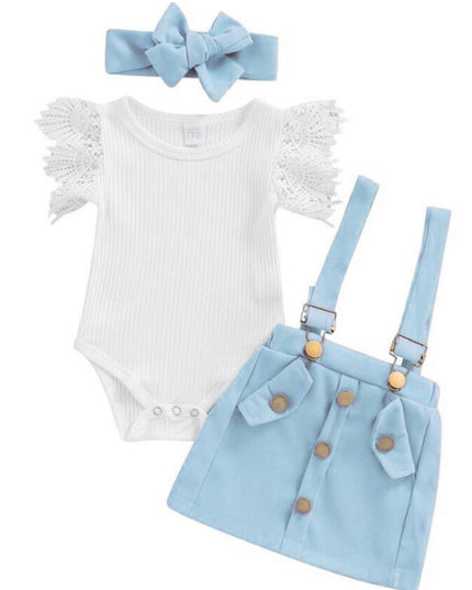 Girl Outfits,Summer Clothes Sets Ruffle Ribbed Romper