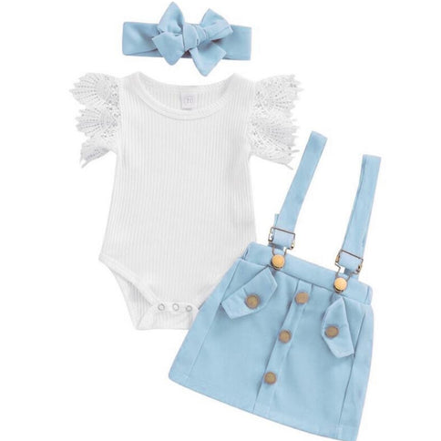 Girl Outfits,Summer Clothes Sets Ruffle Ribbed Romper