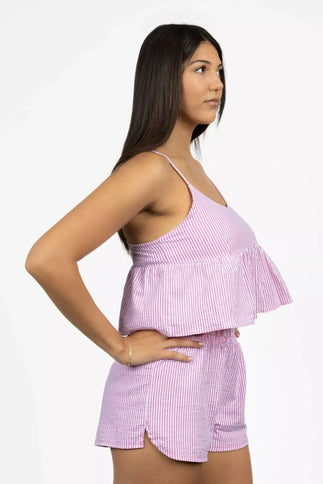Crop Top w/ Ruffles & Matching Shorts Set