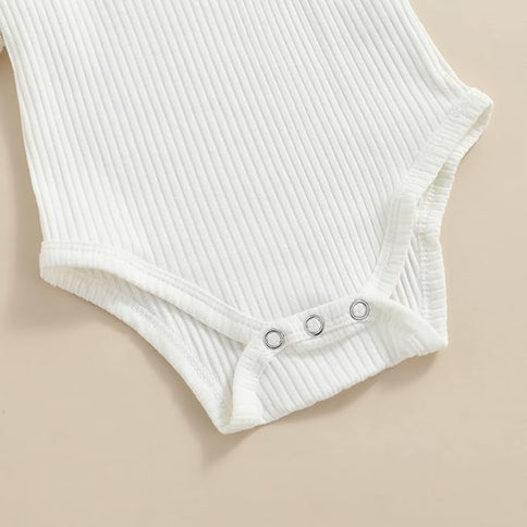 Girl Outfits,Summer Clothes Sets Ruffle Ribbed Romper