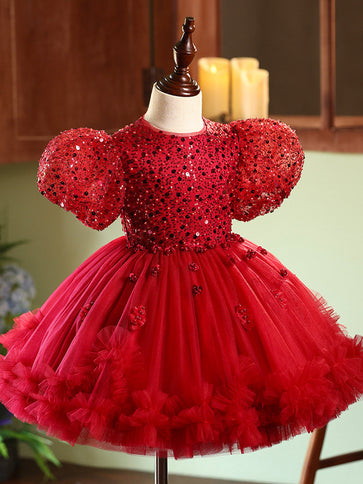 Red Evening Gown For Little Girls Perfect For Performances