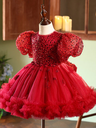Red Evening Gown For Little Girls Perfect For Performances