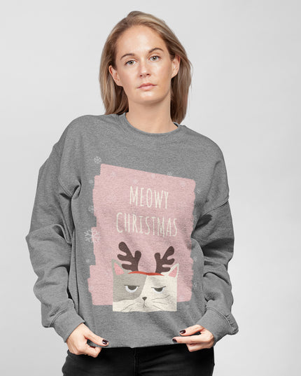 Womens Meowy Christmas Sweatshirt