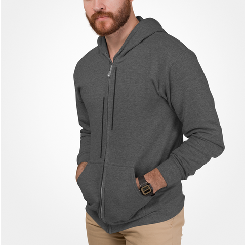 Mens Unmatched Stripes Zip Up Hoodie