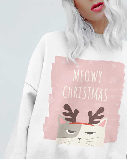 Womens Meowy Christmas Sweatshirt