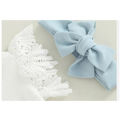 Girl Outfits,Summer Clothes Sets Ruffle Ribbed Romper