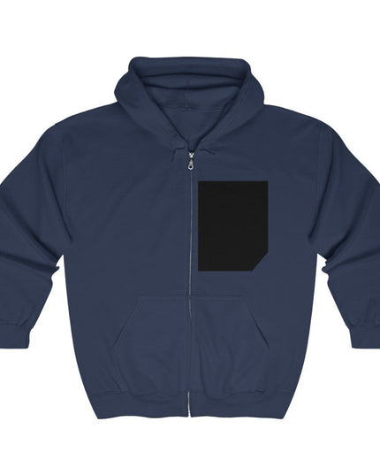 Mens Faux Black Pocket Heavy Blend Zip Up Hoodie